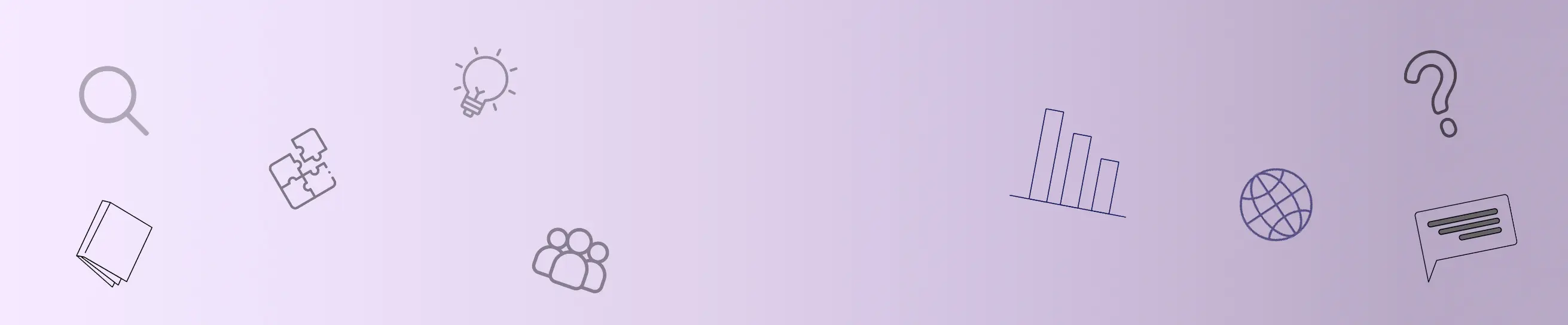 Background pattern with purple gradient and icons
